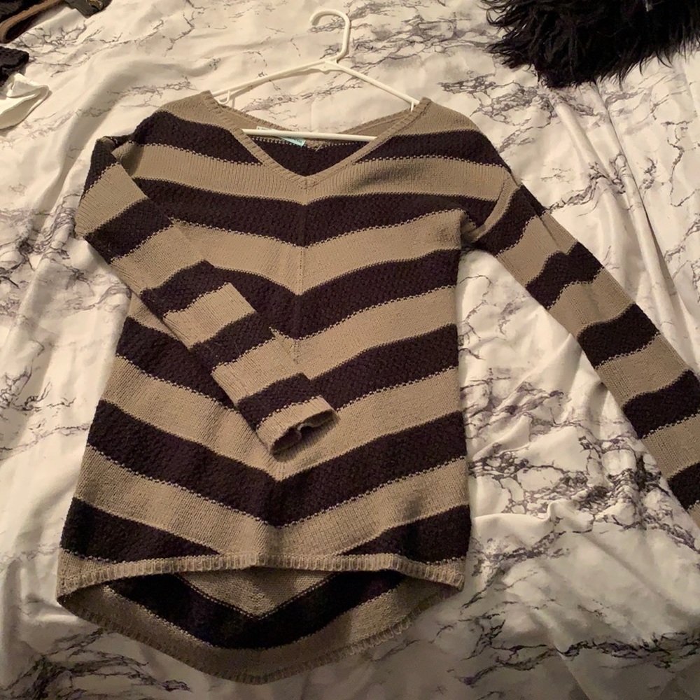 A maurices black and brown stripped sweater